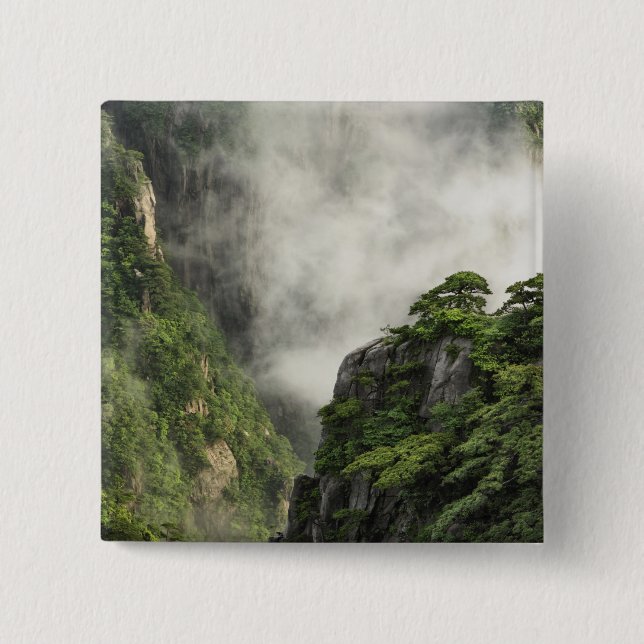 Mist among the peaks and valleys of Grand Canyon 2 Inch Square Button (Front)