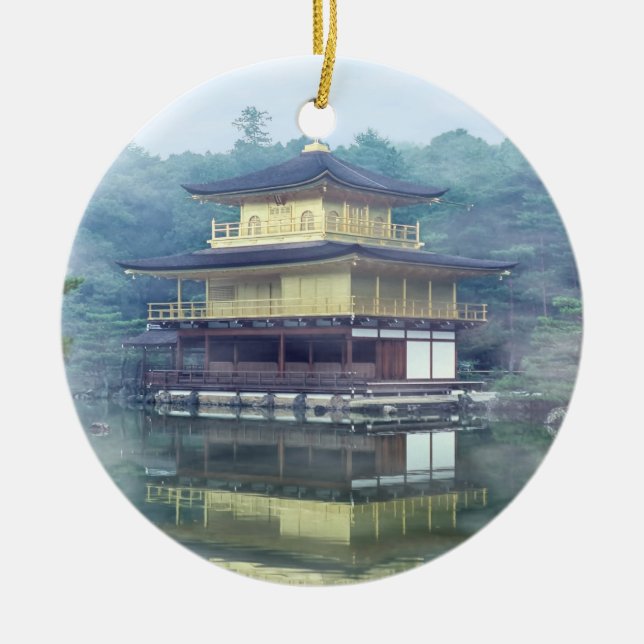 Mist on the Golden Pavilion Ceramic Ornament (Front)
