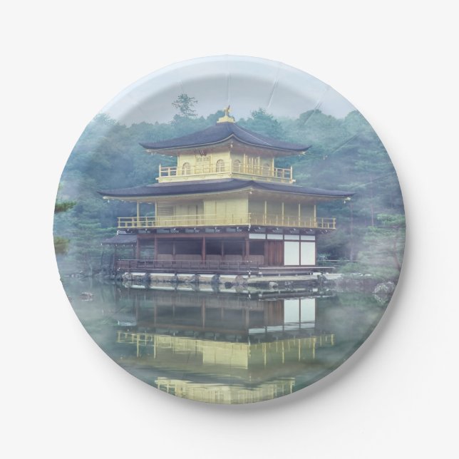 Mist on the Golden Pavilion Paper Plate (Front)