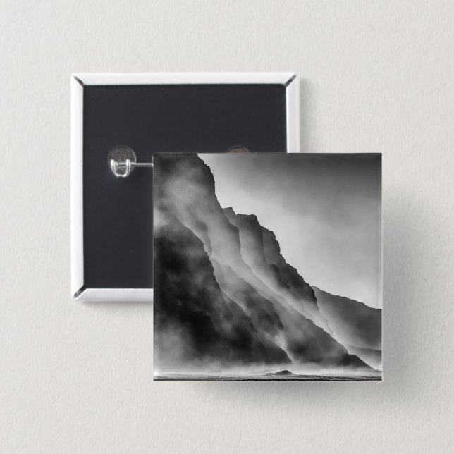 Mist on the rocks 2 inch square button (Front & Back)