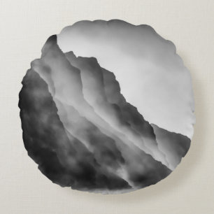 Mist on the rocks round pillow