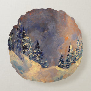 Mist on the Snow Peak 2009 Round Pillow