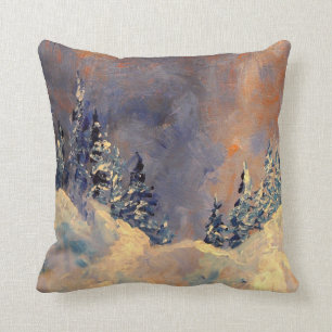 Mist on the Snow Peak 2009 Throw Pillow