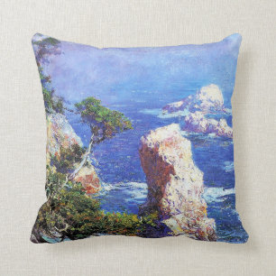 Mist over Point Lobos,  fine art by Guy Rose Throw Pillow