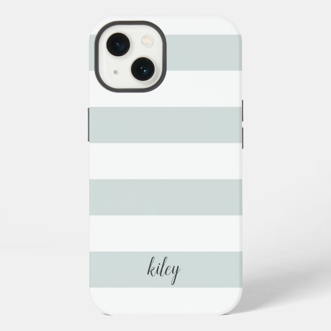 Mist Stripe Personalized iPhone Case (Back)
