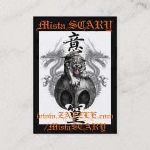 Mista SCARY Tiger & Dragons Profile Business Card