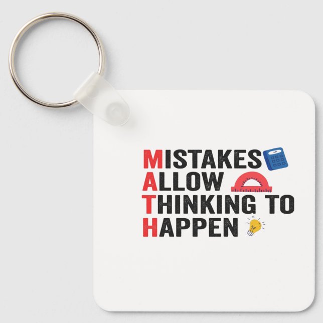 Mistakes Allows Thinking To Happens Math Teacher Keychain (Front)