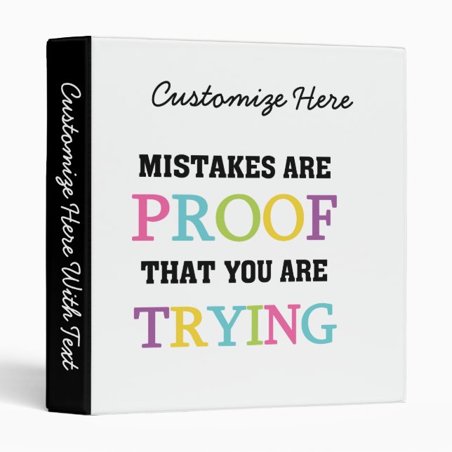 Mistakes Are Proof You Are Trying Binder (Front/Spine)