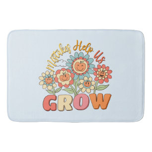 Mistakes Help Us Grow   Playful Floral Motivation Bath Mat