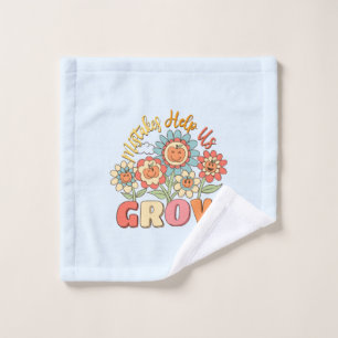 Mistakes Help Us Grow   Playful Floral Motivation Bath Towel Set