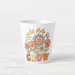 Mistakes Help Us Grow   Playful Floral Motivation Latte Mug