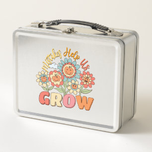 Mistakes Help Us Grow Playful Floral Motivation Metal Lunch Box