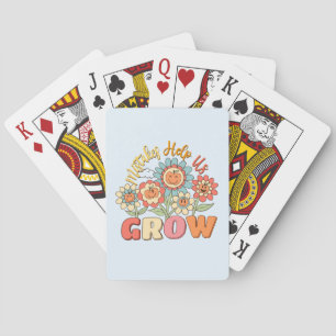 Mistakes Help Us Grow   Playful Floral Motivation Playing Cards