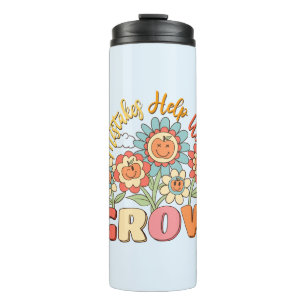 Mistakes Help Us Grow   Playful Floral Motivation Thermal Tumbler