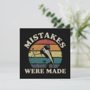 Mistakes Were Made Funny Golf Cart Club Motif  Invitation