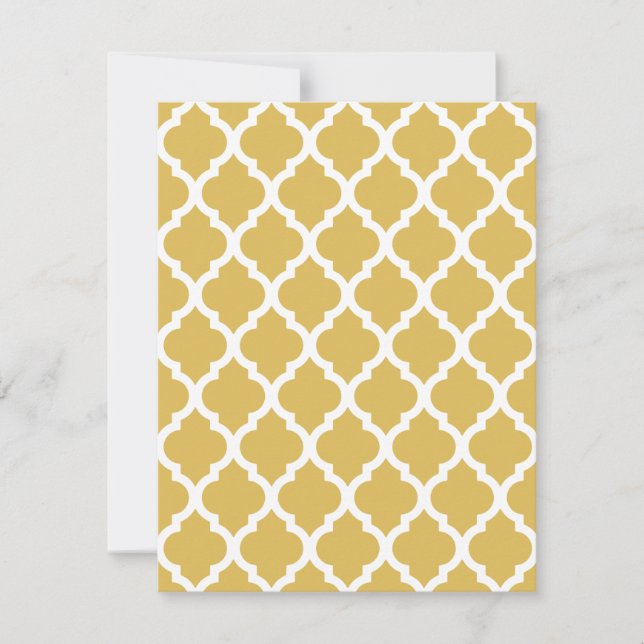 Misted Sunny Yellow Moroccan Tile Trellis Invitation (Front)