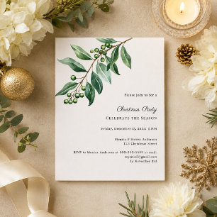 Misteltoe greenery Christmas Party invitation