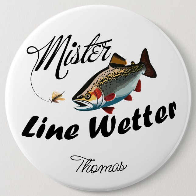 Mister Castaway Rainbow Trout  6 Inch Round Button (Front)