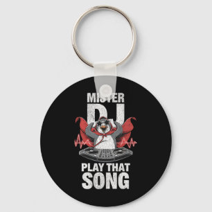 Mister Dj Play That Song Funny Penguin Dj Youth An Keychain