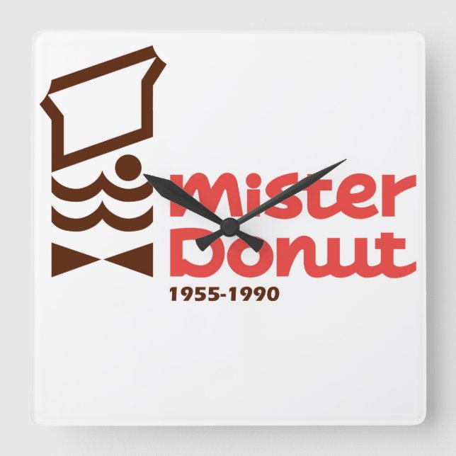 Mister Doughnut, Mr. Doughnut Square Wall Clock (Front)