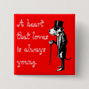 Mister Great Dane, the wise dog 2 Inch Square Button