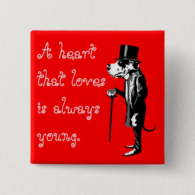 Mister Great Dane, the wise dog 2 Inch Square Button (Front)