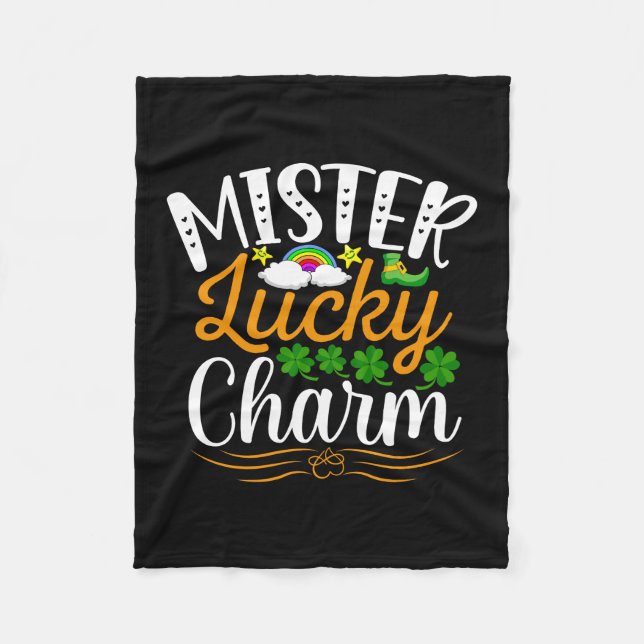 Mister Lucky Charm Fleece Blanket (Front)