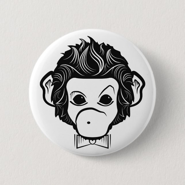 mister monkey 2 inch round button (Front)