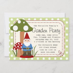 Mister Mushroom Garden Gnome Invitation