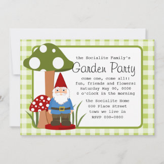 Mister Mushroom Garden Gnome Invitation
