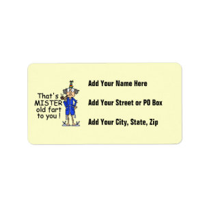 Mister Old Fart Birthday Humour Label