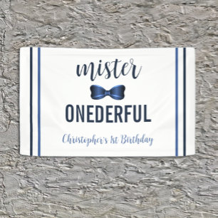 Mister Onederful Bow Tie 1st Birthday Banner
