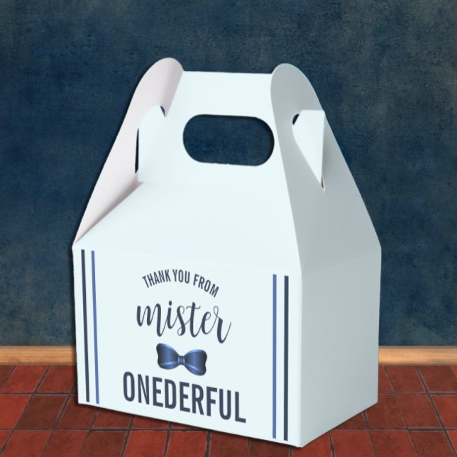 Mister Onederful Bow Tie 1st Birthday Favor Box (Creator Uploaded)
