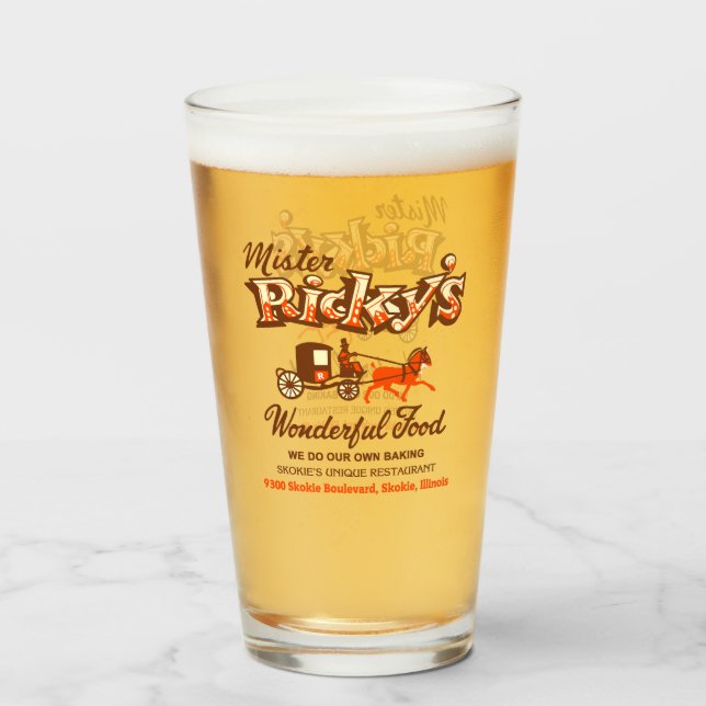 Mister Ricky's Restaurant, Skokie, Illinois  Glass (Front Filled)
