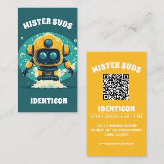 MISTER SUDS WASH with QR code Business Card