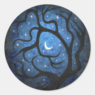 Mistery tree classic round sticker