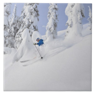 Mistie Fortin skis powder Tile