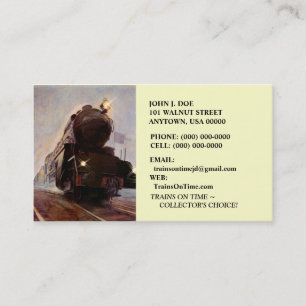 MISTING EVENING TRAIN ON RAILROAD ~BUSINESS CARDS! BUSINESS CARD