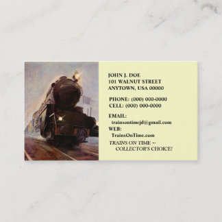 MISTING EVENING TRAIN ON RAILROAD ~BUSINESS CARDS! BUSINESS CARD