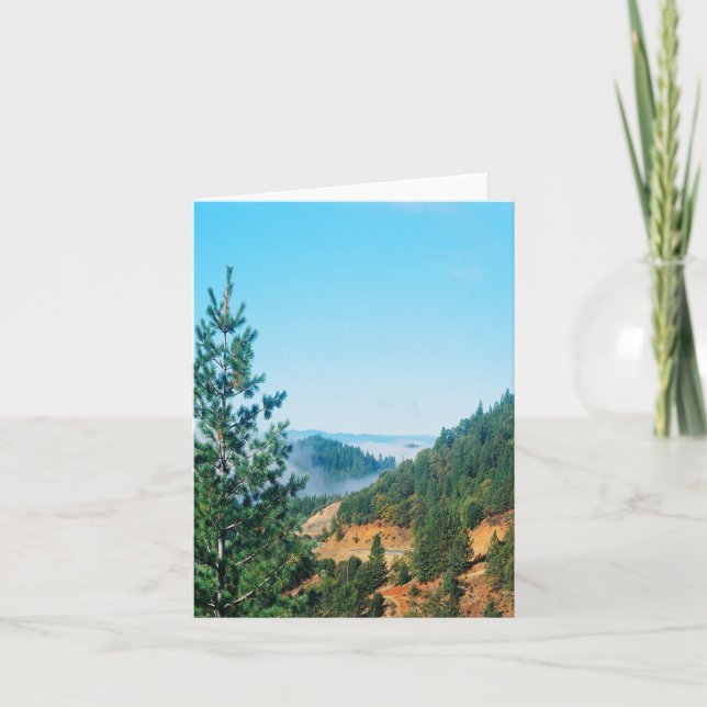 Misting fog over the mountains..... thank you card (Front)