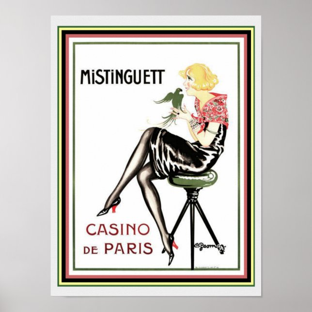 Mistinguett Casino De Paris Art Déco Imprimer 12 x (Devant)