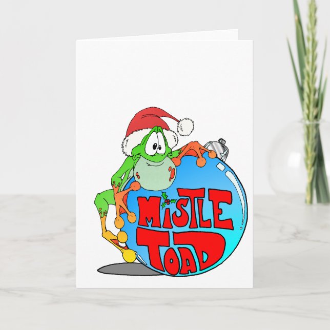Mistle Toad Ornament Holiday Card (Front)