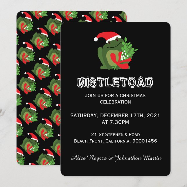 Mistle'toad Christmas Party Invitation (Front/Back)