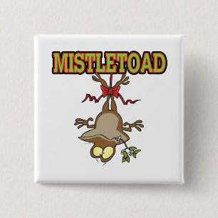 Mistletoad Mistletoe Toad Cartoon 2 Inch Square Button