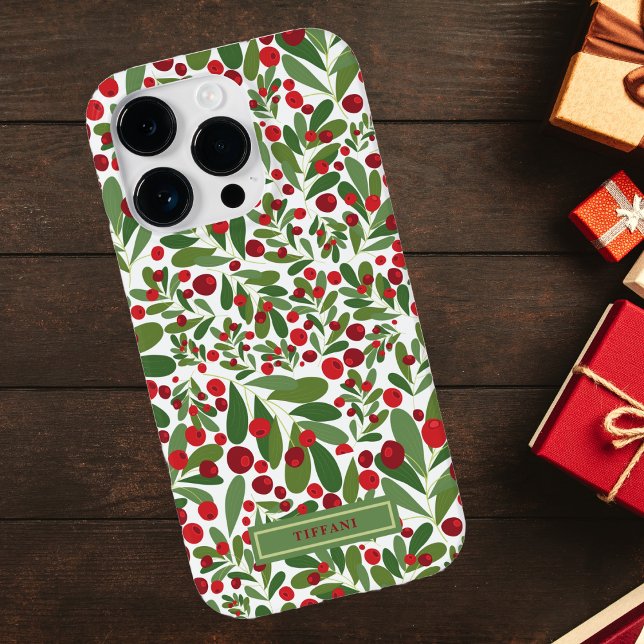 Mistletoe and Hollyberries Christmas Case-Mate iPhone Case (Creator Uploaded)