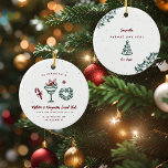 Mistletoe and Margaritas | Be My Bridesmaid Ceramic Ornament<br><div class="desc">Ask your best girls to be your bridesmaids at your wedding with this fun modern keepsake ornament. Can be changed for Maid of Honour, Flower Girl etc. The perfect wedding proposal ornament that will make your girls smile and leave them with a keepsake that they will enjoy for many years...</div>
