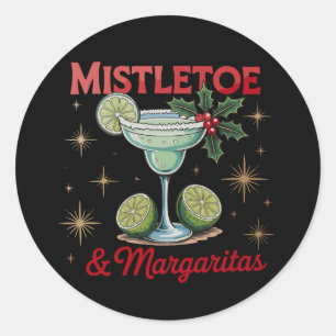 Mistletoe And Margaritas Christmas Holiday Party Classic Round Sticker