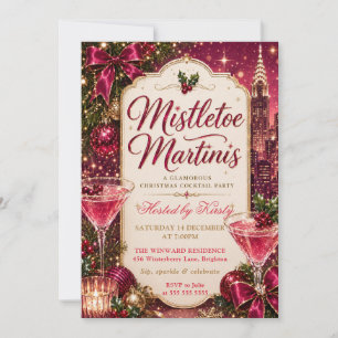 Mistletoe and Martinis Christmas Party Invitation