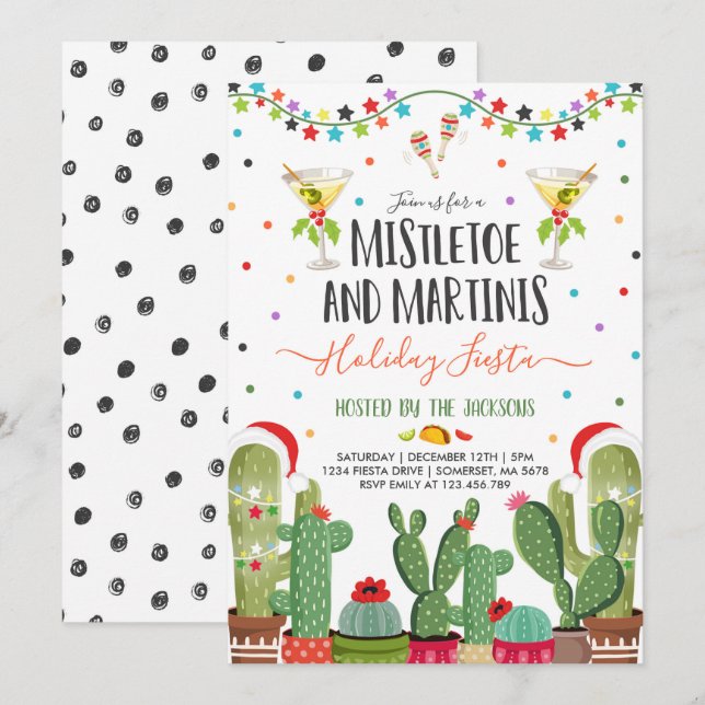 Mistletoe and Martinis Holiday Party Invitation (Front/Back)