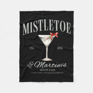 Mistletoe And Martinis Tail Christmas Espresso Fleece Blanket
